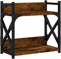 vidaXL Druckerst&auml;nder 2 Ablagen R&auml;uchereiche 40x20x40 cm Holzwerkstoff
