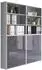 BMG Office Edition Set 11 Aktenschrank grau/anthrazit hochglanz, 8 Fächer, 168,8x227,2x33cm