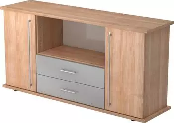 Hammerbacher Sideboard SBTS 2 Türen, 2 Schübe, Relinggriff, Nussbaum (VSBTS/N/N/RE)