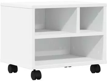 vidaXL Druckerständer mit Rollen, weiß, 41x32x34,5cm (840611)
