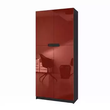 Vladon Logan Aktenschrank 5 Fächer, 4 Türen, bordeaux hochglanz (50005136)