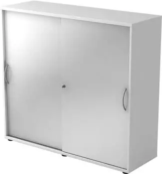 Hammerbacher Serie 9 Schiebetürenschrank 3OH, 120x40x110cm, weiß/silber (V1753S)
