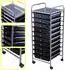 Costway Rollwagen 10 stapelbare Schubladen, Metall, schwarz