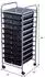 Costway Rollwagen 10 stapelbare Schubladen, Metall, schwarz