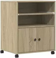 vidaXL Druckerst&auml;nder mit Rollen Sonoma-Eiche 60x48x74 cm