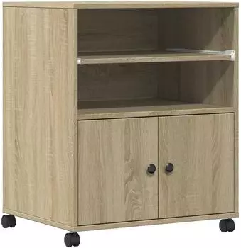 vidaXL Druckerst&auml;nder mit Rollen Sonoma-Eiche 60x48x74cm (840634)