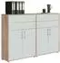Mid.you Office Edition SW Set 17 Aktenschrank, weiß/eichefarben, 2 Fächer, 4 Schubladen, 168,8x113,6x33cm (001067008502)