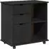 vidaXL Rollschrank auf Rollen, Kiefer massiv, schwarz, 63,5x39x65,5cm (42028383)
