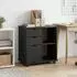 vidaXL Rollschrank auf Rollen, Kiefer massiv, schwarz, 63,5x39x65,5cm (42028383)