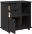 vidaXL Rollschrank auf Rollen, Kiefer massiv, schwarz, 63,5x39x65,5cm (42028383)