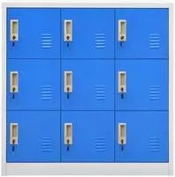 vidaXL Schlie&szlig;fachschrank Hellgrau und Blau 90x45x92,5 cm Stahl