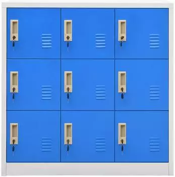 vidaXL Schlie&szlig;fachschrank hellgrau und blau 90x45x92,5cm Stahl (336441)