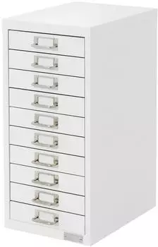 ML-Design Aktenschrank 10 Schubladen, Metall, wei&szlig;, 28x38x60cm