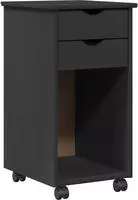 vidaXL Rollschrank 34 x 39 x 65,5 cm Massives Kiefernholz Grau