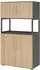 bümö flexi Aktenschrank mit Regalfach, abschließbar, Graphit/Eiche (BU-FW48K5RG-G-E-BS)