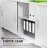 bümö Schiebetürenschrank 2 Ordnerhöhen weiß/silber (BU-1752S-W-S-SG)