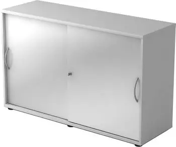 b&uuml;m&ouml; Schiebet&uuml;renschrank 2OH grau/silber, Bogengriff (BU-1752S-5-S-BM)