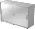 bümö Schiebetürenschrank 2OH grau/silber, Bogengriff (BU-1752S-5-S-BM)