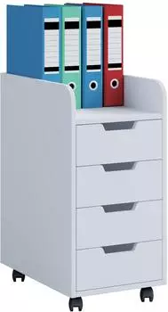 VCM Konal Mini Rollcontainer 4 Schubladen, weiß, Holz (16430256-0)