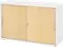 bümö Schiebetürenschrank 2OH weiß/Ahorn Bogengriff (BU-1752S-W-3-BM)