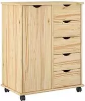 vidaXL Rollschrank 63,5 x 39 x 79 cm Massivholz Kiefer Braun