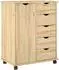vidaXL Rollcontainer mit Schubladen, Massivholz Kiefer, braun, 63,5x39x79cm (42032393)