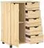 vidaXL Rollcontainer mit Schubladen, Massivholz Kiefer, braun, 63,5x39x79cm (42032393)