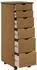 vidaXL Rollcontainer mit Schubladen, Massivholz Kiefer, honigbraun, 34x39x93,5cm