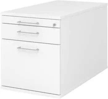 b&uuml;m&ouml; Rollcontainer mit H&auml;ngeregistratur, abschlie&szlig;bar, wei&szlig; (BU-TC20-W-W-BS)