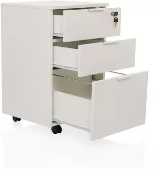 HJH Office DAVIK Rollcontainer 3 Schubladen, weiß (928004)