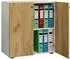 VCM Lona Aktenschrank mit Drehtüren, 2 Fächer, weiß/Honig-Eiche (70x74x40cm)