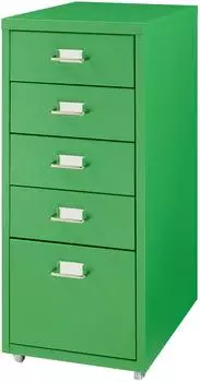 en.casa Kökar Rollcontainer Metall, 5 Schubladen, apfelgrün, 69x28x41cm