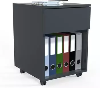VCM Dalosa Rollcontainer 1 Schublade, anthrazit, 39x55x45cm