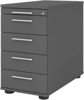 bümö Standcontainer 4 Schubladen, graphit, Relinggriff (BU-SC50-G-G-RE)