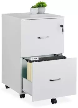 Relaxdays Rollcontainer mit Hängeregister, abschließbar, 43x46x72cm (10051087_49)