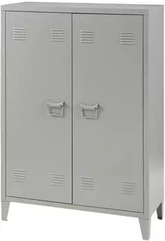 en.casa Oripää Metallschrank 2 Türen, 110x75x33cm, dunkelgrau