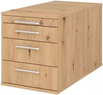 bümö Rollcontainer 3 Schubladen, abschließbar, Asteiche (BU-TC30-R-R-RE)