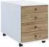 VCM Lona Maxi Rollcontainer 4 Schubladen, weiß/Honig-Eiche (42x57x75cm)