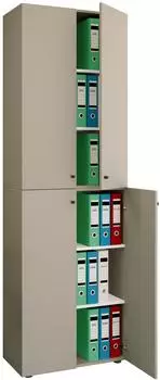 VCM Lona Büroschrank 6 Fächer, grau, 220x70x40cm (79812901-0)