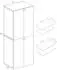 VCM Lona Büroschrank 6 Fächer, grau, 220x70x40cm (79812901-0)