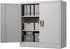 Muralo Metallschrank mit Schloss, 2 verstellbare Fachböden, 90x90x40cm, grau