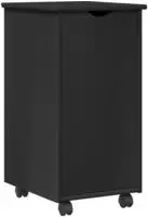 vidaXL Rollschrank Mit Rad Schwarz 34 x 39 x 65,5 cm Massivholz Kiefer