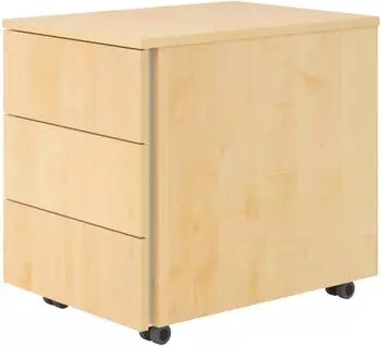 bümö lite Rollcontainer 3 Schubladen, Holz, Ahorn (BU-LC30-3-3-GL)