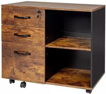 Relaxdays Rollcontainer mit Hängeregister, abschließbar (80x40x66cm)