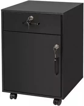Relaxdays Rollcontainer abschließbar, schwarz (40x40x57cm)