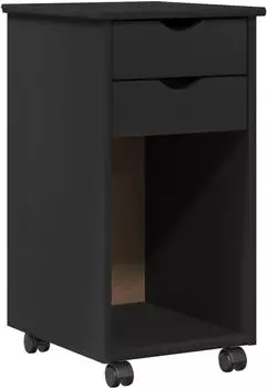 vidaXL Rollschrank Massivkiefer schwarz 34x39x65,5cm