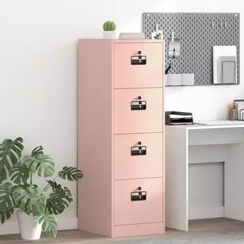 vidaXL Aktenschrank rosa, kaltgewalzter Stahl, 44x50x139cm (3406155)