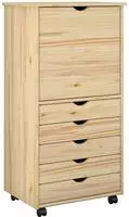 vidaXL Rollschrank 53 x 39 x 103 cm Massivholz Kiefer Braun