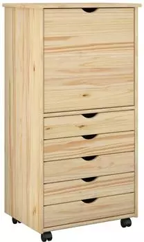vidaXL Rollschrank 53x39x103cm Massivholz Kiefer, braun (42032395)