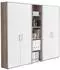 Mid.you Office Edition Set 10 Schrankwand, Holzwerkstoff, Eiche Sonoma/weiß matt, 213x186x33cm